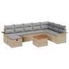 vidaXL Tuinbankenset 9 st Beige poly rattan