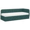 vidaXL Hoekbedframe met matras Donkergroen 80 x 200 cm Stof