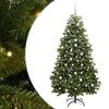 vidaXL Kunstkerstboom 210 cm 300 LED's Warmwit PVC en staal Groen
