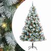 vidaXL Kunstkerstboom Groen en wit 240 cm PVC en Metaal en Plastic
