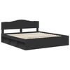 vidaXL Bedframe met hoofdeinde Zwart 180 x 200 cm Massief grenenhout