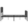 vidaXL Bedframe met hoofd- en voeteneinde metaal zwart 150x200 cm