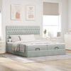 vidaXL Ottoman bed met matrassen 160x200cm fluweel lichtgrijs