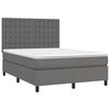 vidaXL Boxspring met matras kunstleer grijs 140x200 cm