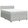vidaXL Boxspring met matras fluweel lichtgrijs 140x190 cm