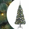 vidaXL Kunstkerstboom met verlichting en ballenset Groen 210 cm PET