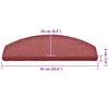 vidaXL Trapmatten 30 st 65x24x4 cm Bordeaux Halfrond Groot
