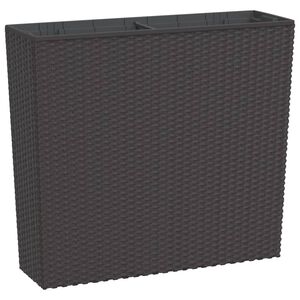 vidaXL Plantenbak met uitneembare bak rattan-look 12/44 L PP bruin