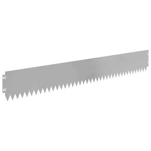 vidaXL Gazonrand 10 pcs 103 x 15 cm Staal Zilverkleurig