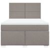 vidaXL Boxspring met matras stof taupe 140x200 cm