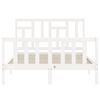 vidaXL Bedframe met hoofdbord massief hout wit
