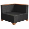 vidaXL 9-delige Loungeset met kussens poly rattan zwart
