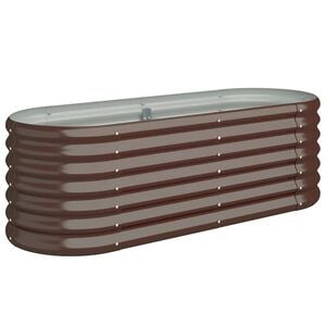 vidaXL Plantenbak 114x40x36 cm gegalvaniseerd staal bruin