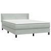 vidaXL Boxspring met matras fluweel lichtgrijs 160x210 cm
