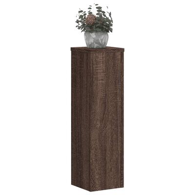 vidaXL Plantenstandaards 2 st 17x17x60 cm bewerkt hout bruin eiken