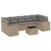 vidaXL 8-delige Loungeset met kussens poly rattan beige