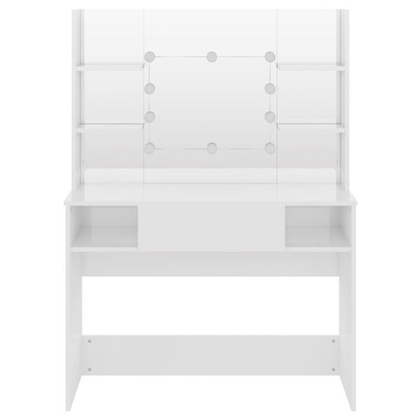 vidaXL Kaptafel met LED-verlichting 100x40x135 cm MDF glanzend wit