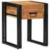 vidaXL Bijzettafel Bruin en zwart 40 x 40 x 50 cm Massief Acaciahout