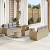 vidaXL Tuin Sofa Set met kussen met opslag 9 pcs Beige poly rattan