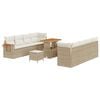 vidaXL Tuinbankenset 11 pcs Beige poly rattan