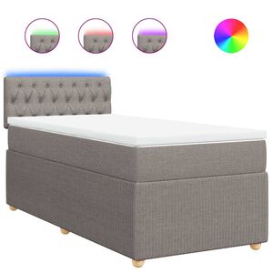 vidaXL Boxspring met matras stof taupe 80x200 cm