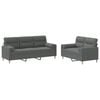 vidaXL 2-delige Loungeset met kussens stof donkergrijs