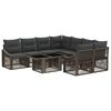 vidaXL Tuinbankenset 9 st Grijs en Donkergrijs poly rattan
