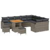 vidaXL Tuin Sofa Set met kussen met opslag 12 pcs Grijs