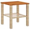 vidaXL Tuintafel 40x40x42 cm poly rattan en acaciahout beige