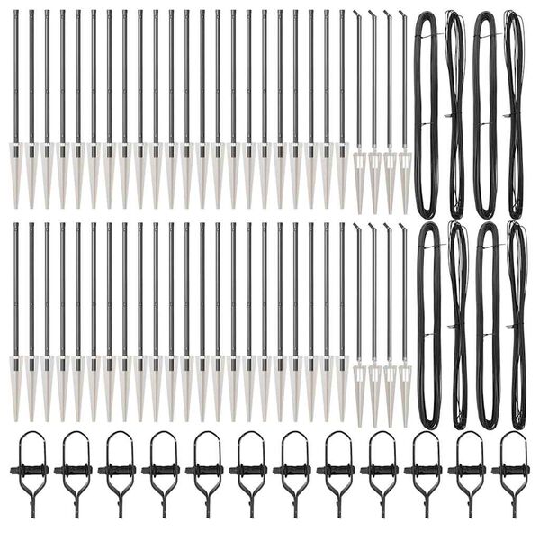 vidaXL Afrasteringspaal 52 pcs Grijs 3,2 x 3,2 x 60 cm