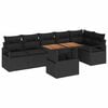 vidaXL Tuinbankenset 7 st 6-Aantal zitplaatsen Zwart poly rattan