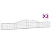 vidaXL Schanskorven 3 st gewelfd 400x30x40/60 cm ijzer