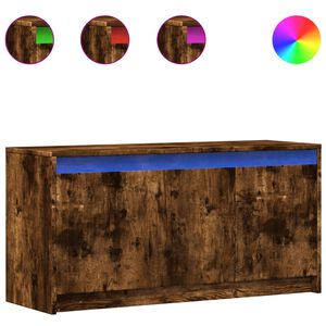 vidaXL Tv-meubel met LED 100x34x50 cm bewerkt hout gerookt eikenkleur