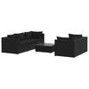 vidaXL 6-delige Loungeset met kussens poly rattan zwart