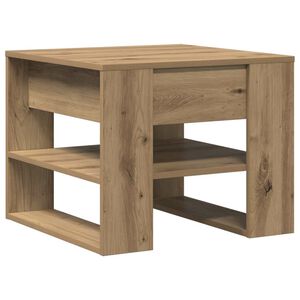 vidaXL Salontafel 55,5x55x45 cm bewerkt hout artisanaal eikenkleur