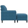 vidaXL Fauteuil met voetenbank 60 cm fluweel blauw