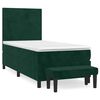 vidaXL Boxspring met matras fluweel donkergroen 90x200 cm