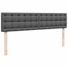 vidaXL Ottoman bed met matrassen en LED's 180x200cm stof donkergrijs