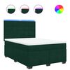 vidaXL Boxspring met matras fluweel donkergroen 140x200 cm