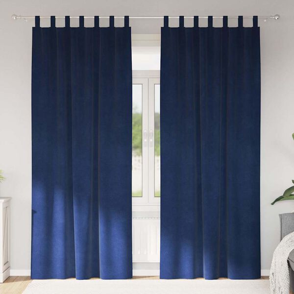 vidaXL Verduisterende gordijnen 2 pcs Donkerblauw 140 x 245 cm Fluweel