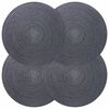 vidaXL Jute placematten 4 pcs Donkergrijs &Oslash; 30 cm 100% Tossa Jute