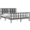 vidaXL Bedframe met hoofdbord massief hout grijs