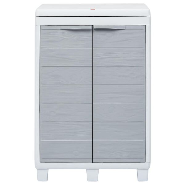 vidaXL Tuinafvalbak met 3 zakken 65x38x102 cm lichtgrijs