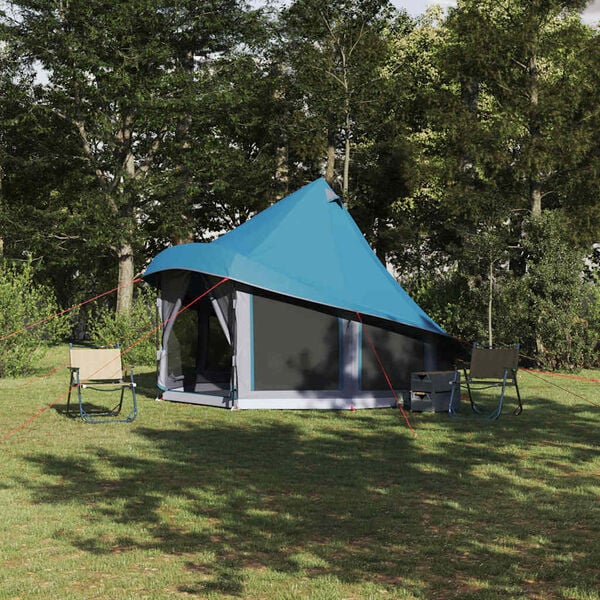 vidaXL Familie Tipi Tent met dak Blauw 404 x 370 x 270 cm
