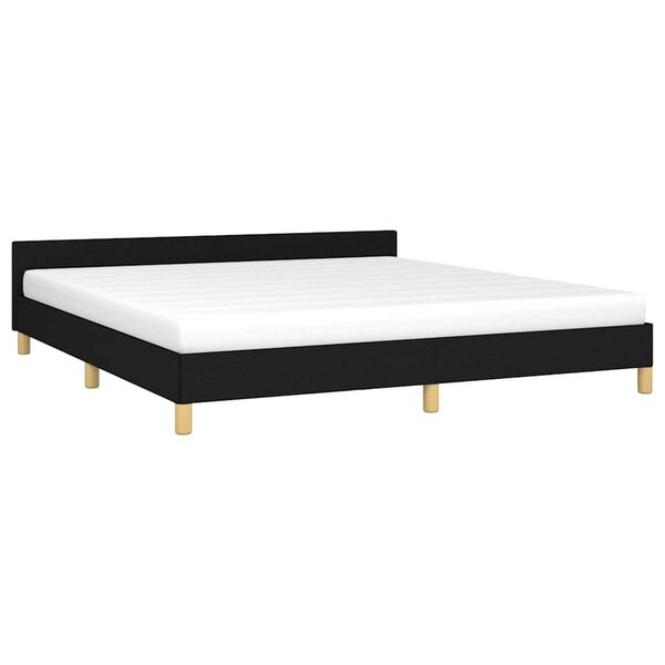 vidaXL Bedframe zonder matras stof zwart 180x200 cm
