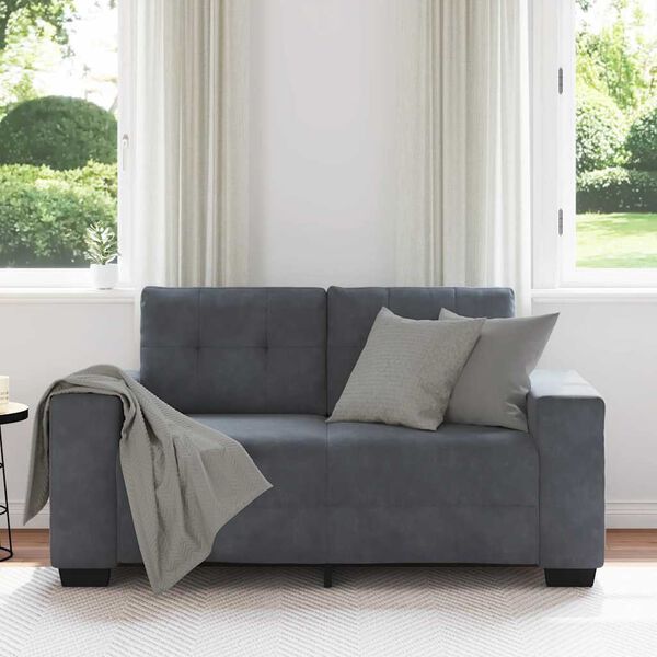 vidaXL Loveseat bank 160x77x82 cm fluweel donkergrijs