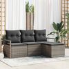 vidaXL Tuin Sofa Set 4 pcs Grijs Poly Rattan en Poedergecoat Staal