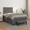 vidaXL Boxspring met matras kunstleer grijs 120x200 cm