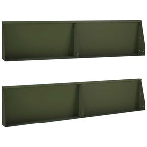 vidaXL Keerwand 4 st 100 x 12 x 30 cm Staal Olijfgroen
