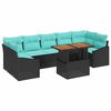 vidaXL Tuinbankenset 8 st 7-Aantal zitplaatsen Zwart en Teal